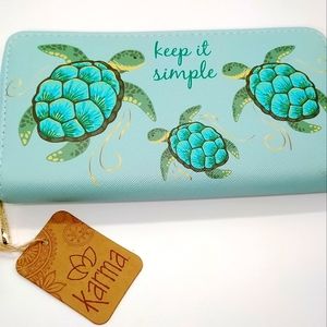 SOLD     NWT Karma Turquoise Wallet with Sea Turtles and